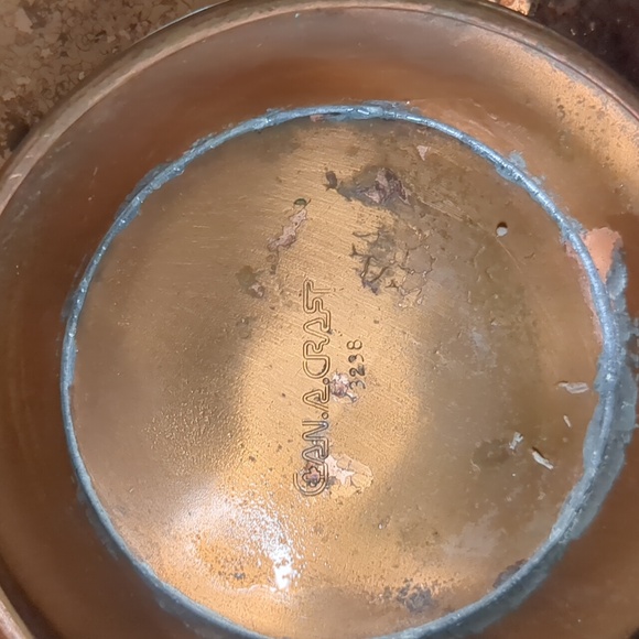 CANACRAFT* vintage copper and pewter wrapped handle tea pot w/ hinged lid - Picture 7 of 15